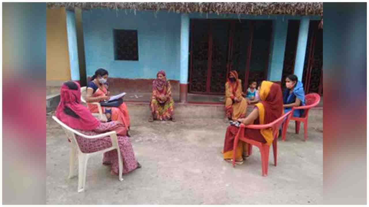 ASHA & Anganwadi workers visiting door to door for health survey and to create community awareness in rural areas of Bhadrak district, Odisha