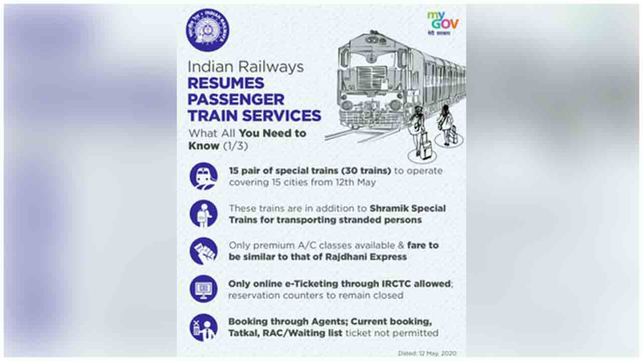 Here's all you need to know about RailMinIndia resuming the passenger train services
