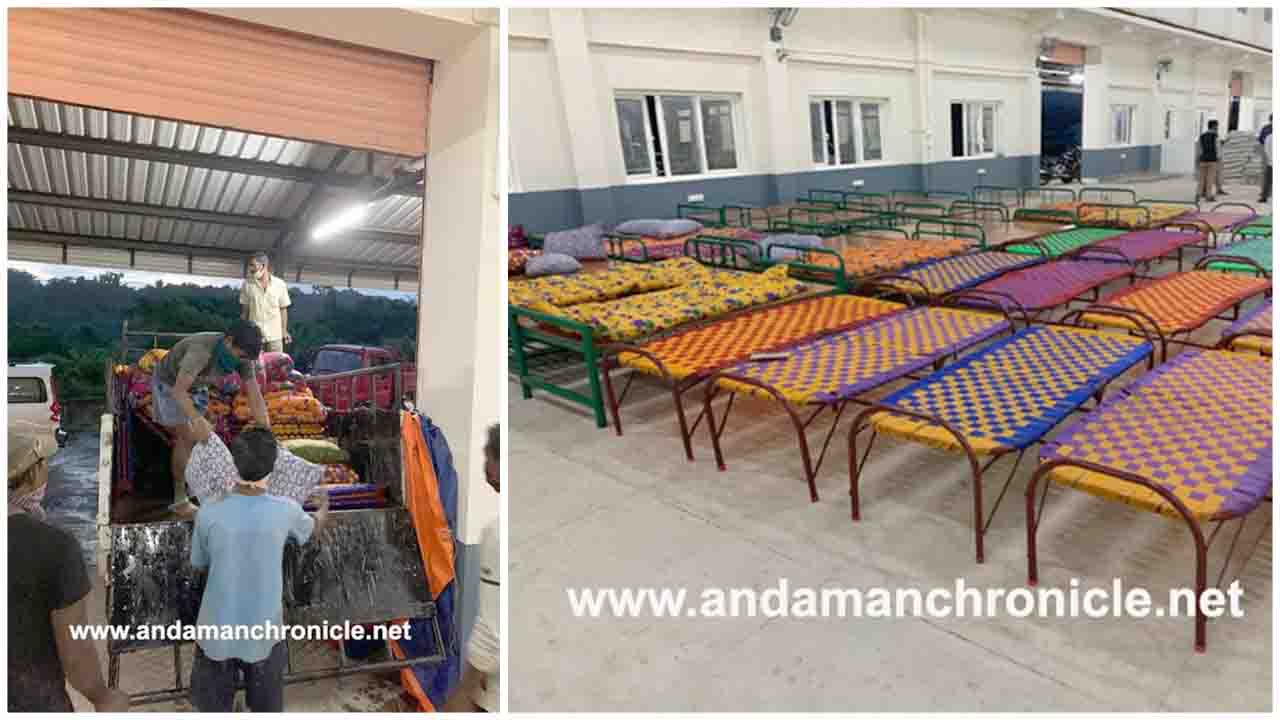 Port Blair Guru Ki Rasoi Donated Beds, Mattresses and Pillows for New Covid Centre at Dollygunj, Andaman