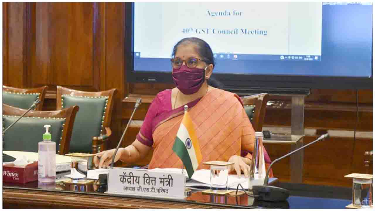 The Union Minister for Finance and Corporate Affairs, Smt. Nirmala Sitharaman chairing the 40th GST Council meeting via video conferencing, in New Delhi