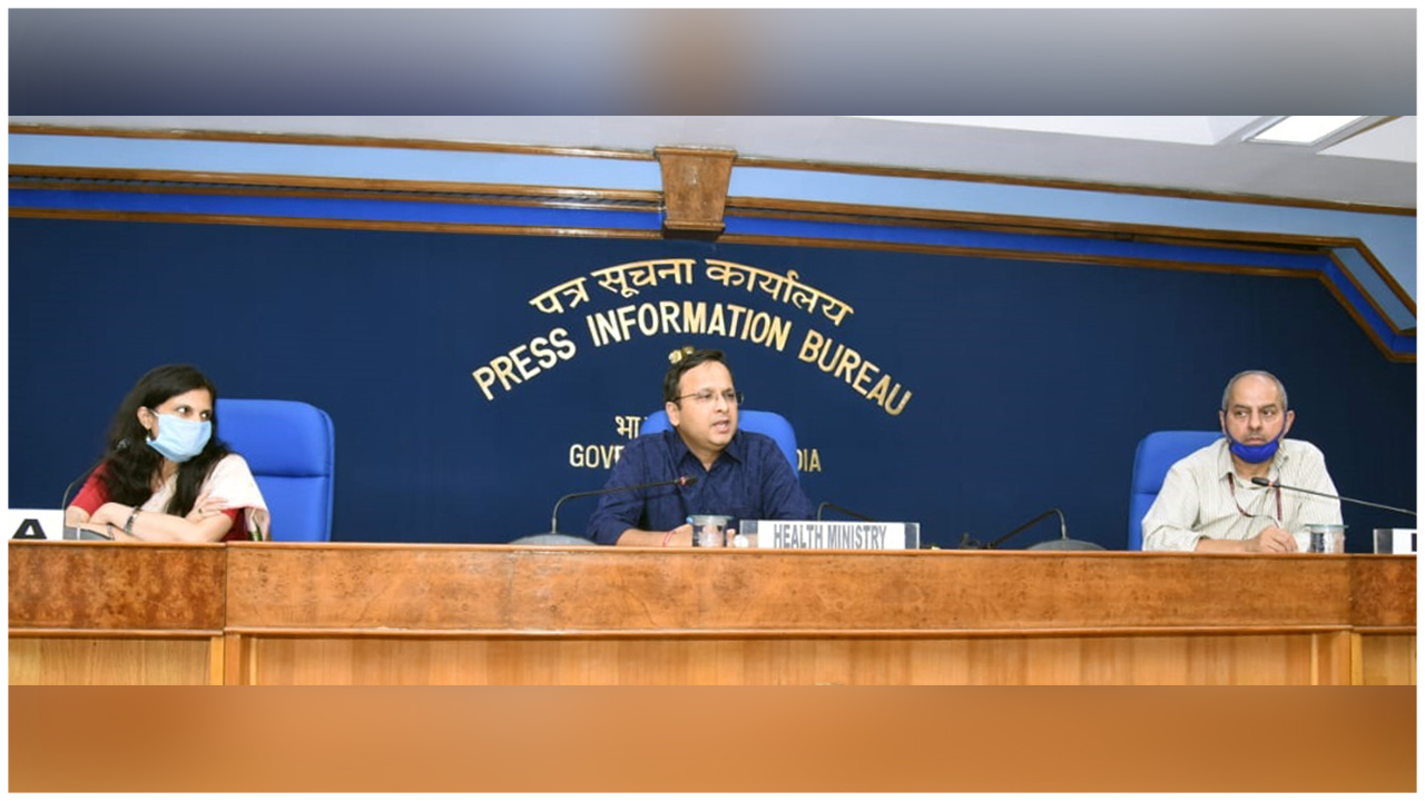 The Joint Secretary, Ministry of Health & Family Welfare, Shri Lav Agarwal addressing a press conference on COVID-19